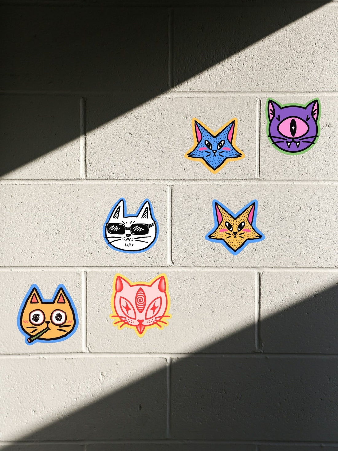 Groovy Gato Stickers: Six Quirky Characters With Serious Cattitude