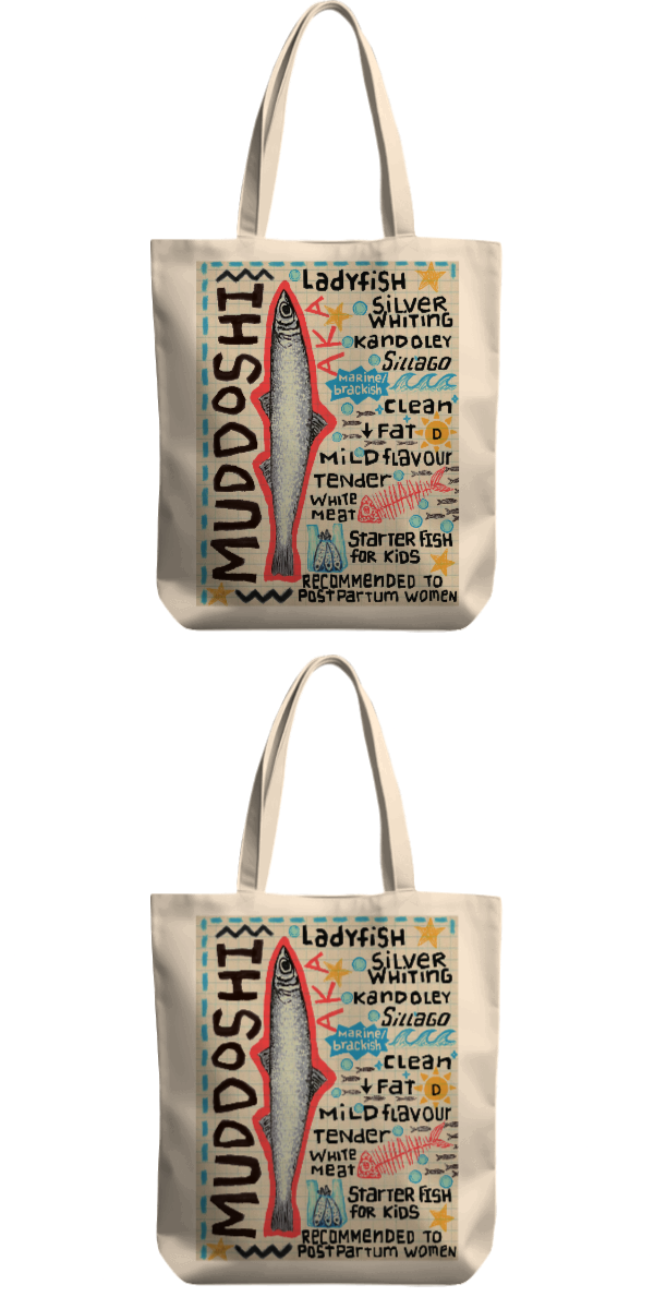 Fish Graphic Canvas Tote Bag | Muddoshi