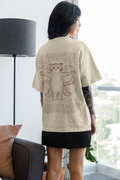 Beige Oversize T-shirt | Vitruvian Cat