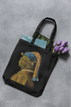 Canvas Tote Bag - Shrek with a Pearl Earring