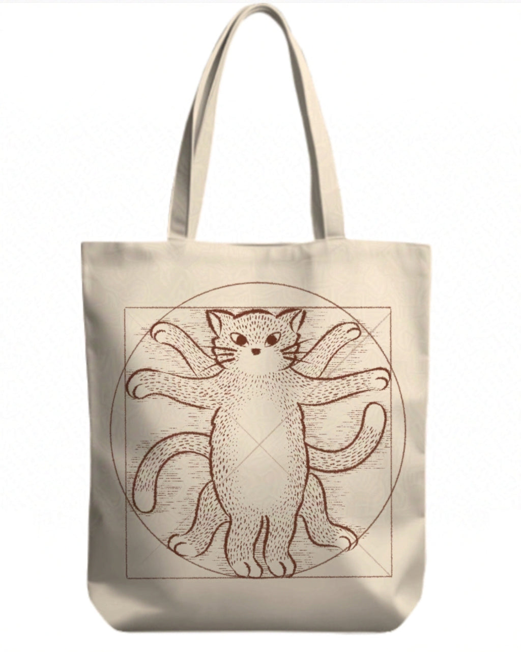 Canvas Tote Bag - Vitruvian Cat