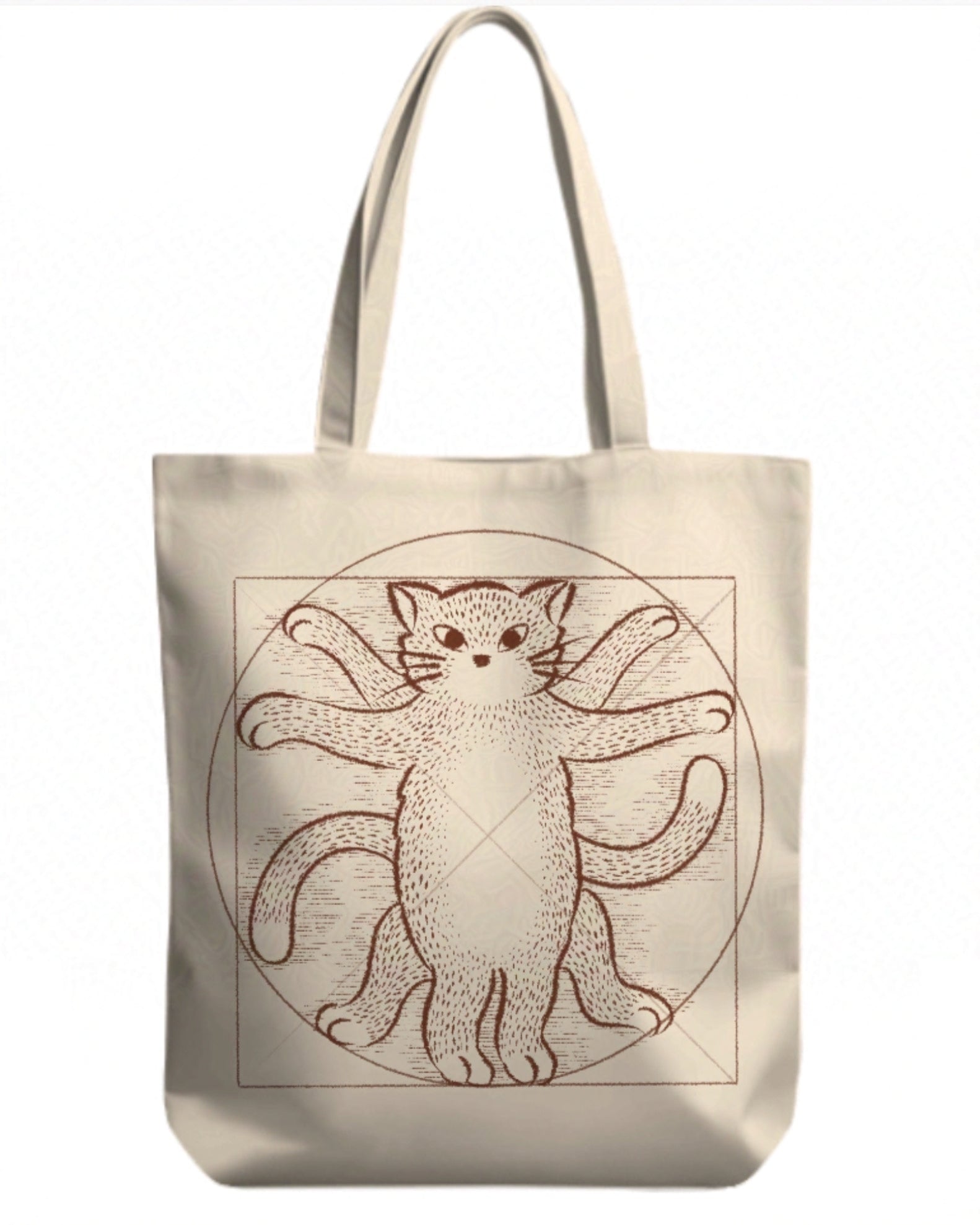 Canvas Tote Bag - Vitruvian Cat