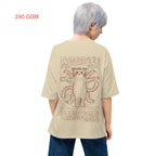 Beige Oversize T-shirt | Vitruvian Cat