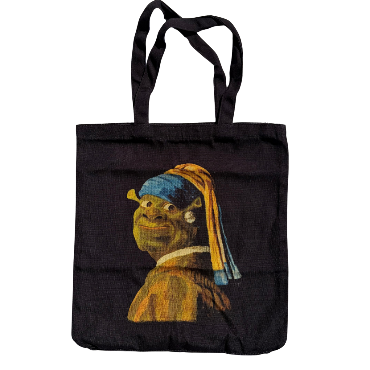 Funny Ogre Canvas Tote Bag | Shrek with a Pearl Earring