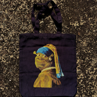 Funny Ogre Canvas Tote Bag | Shrek with a Pearl Earring