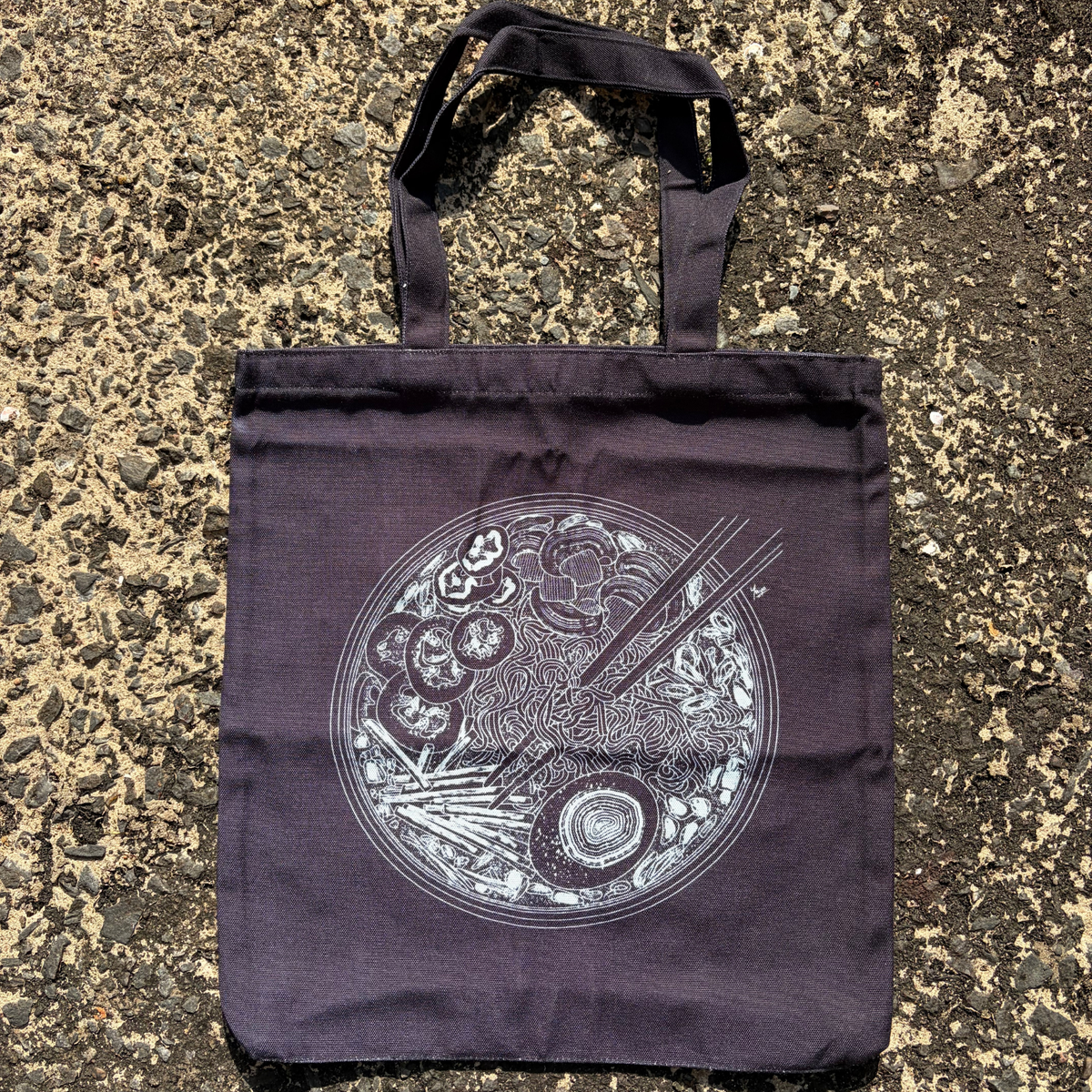Graphic Ramen Canvas Tote Bag | Noodle Doodle