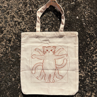 Cat Art Canvas Tote Bag | Vitruvian Cat