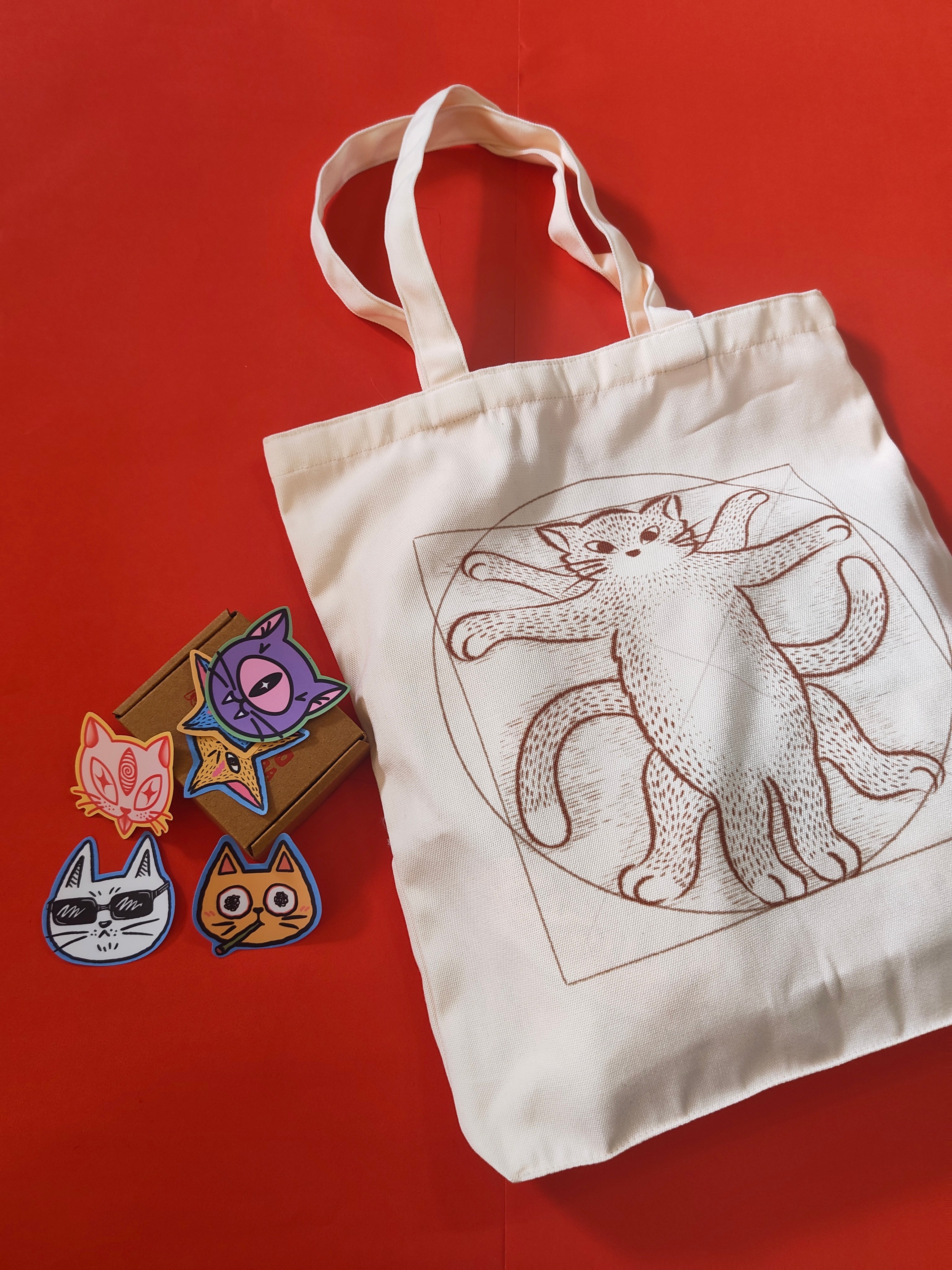 The Purrrfect Bundle - Tote Bag + 6 Stickers