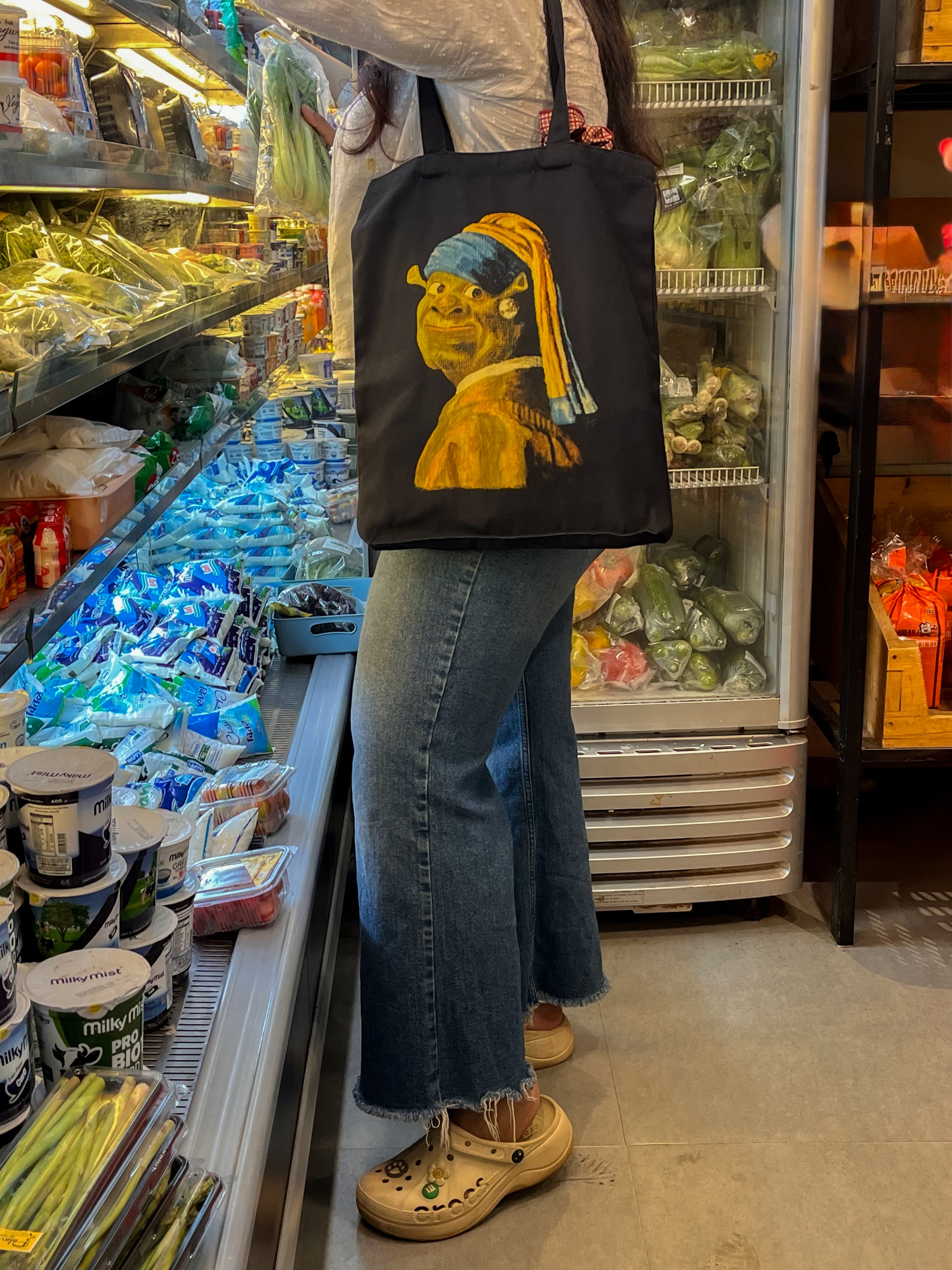 Funny Ogre Canvas Tote Bag | Pop Art Printed Bag